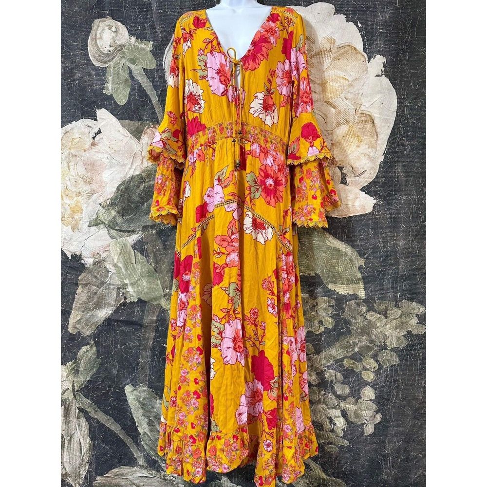New Free People x Intimately Penny Printed Maxi Bodysuit Size Medium - Picture 6 of 10